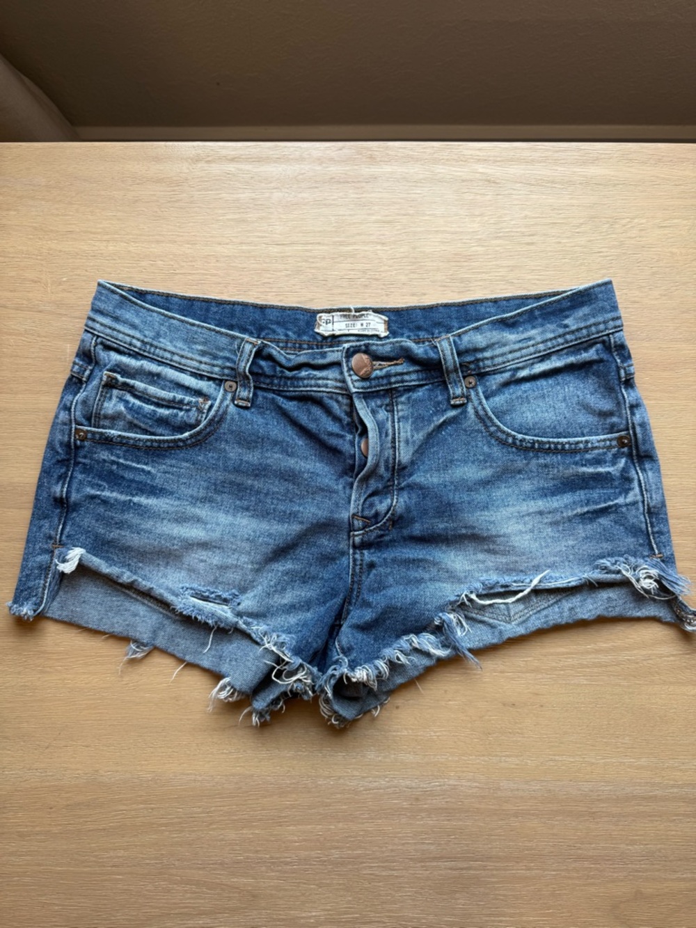 Free People Blue Denim Cutoff Shorts Women's Size 27